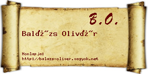 Balázs Olivér névjegykártya