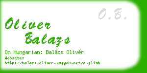 oliver balazs business card
